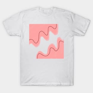 Red pink pastel abstract art T-Shirt